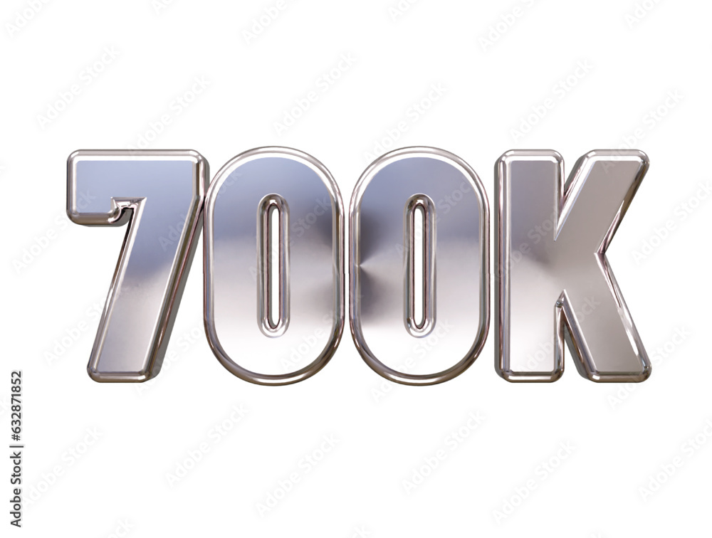 Poster 700k 3d rendering text effect transparent vector