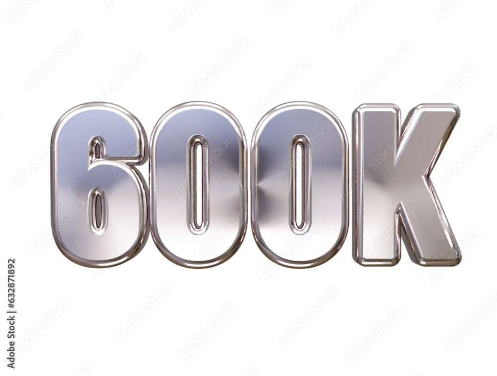 Poster 600k 3d rendering text effect transparent vector