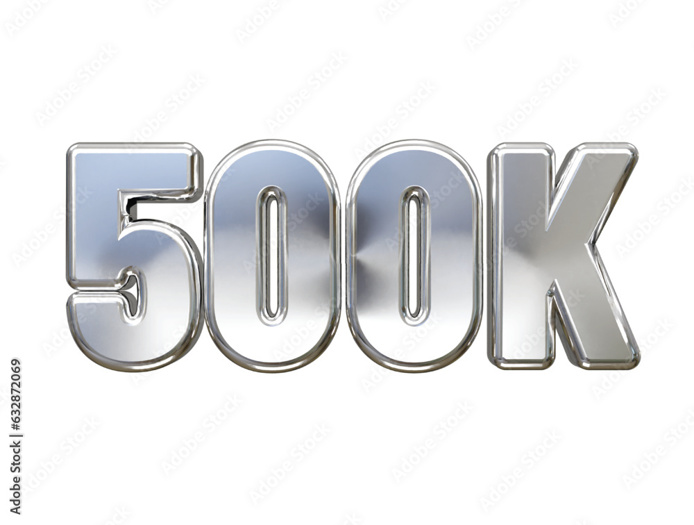 Poster 500k 3d rendering text effect transparent vector