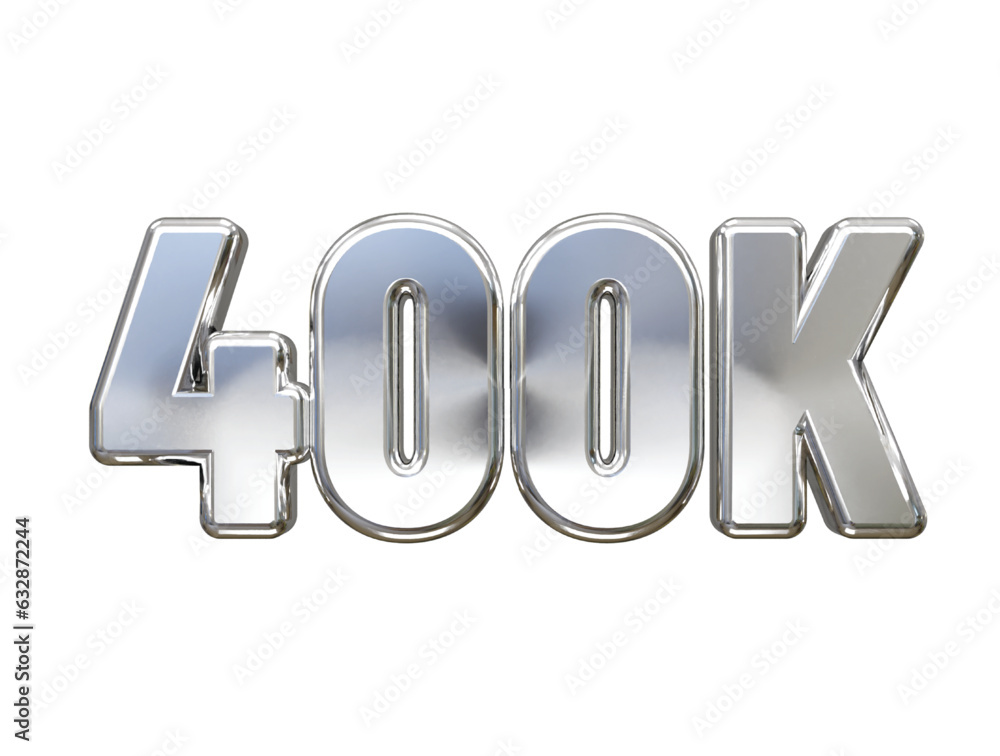 Poster 400k 3d rendering text effect transparent vector