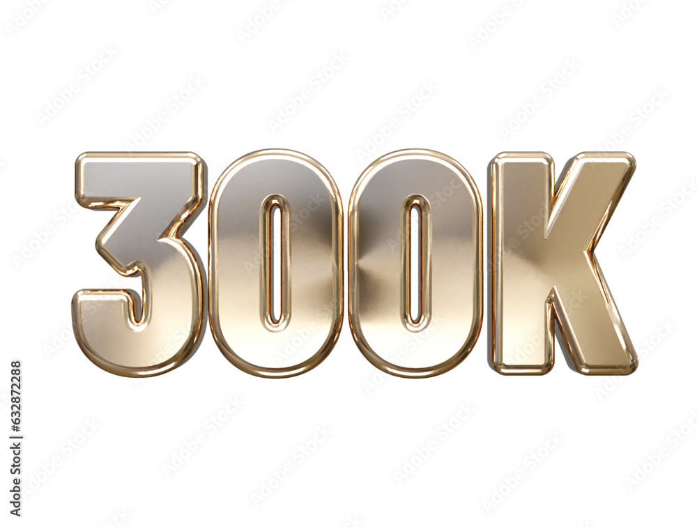 Poster 300k 3d rendering text effect transparent vector