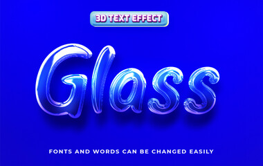 Glass 3d editable text effect style