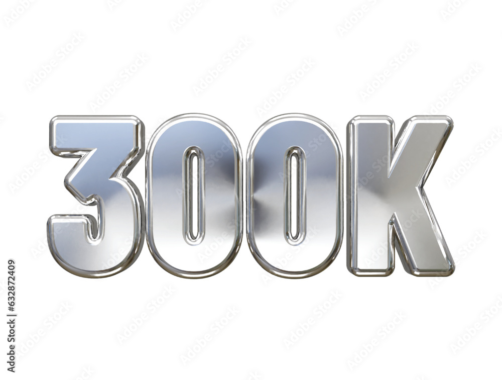 Poster 300k 3d rendering text effect transparent vector