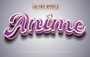 Anime glossy 3d editable text effect style