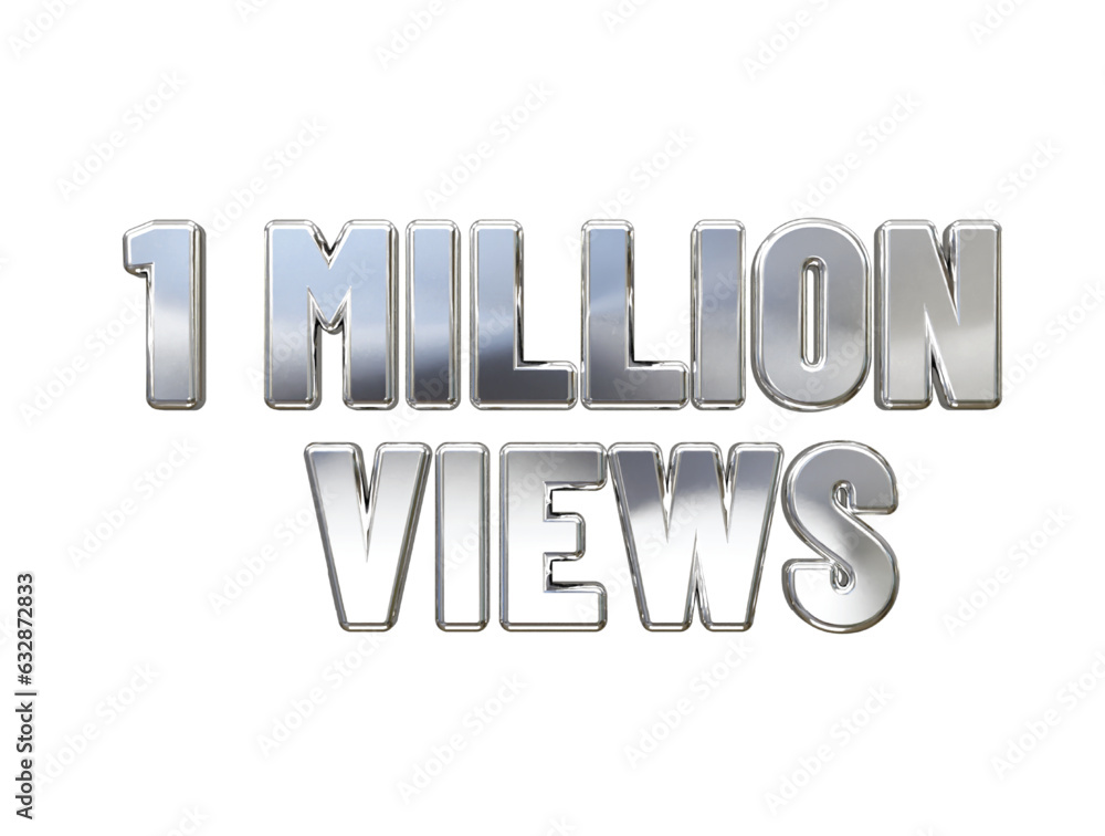 Poster 1 million 3d rendering text effect transparent vector