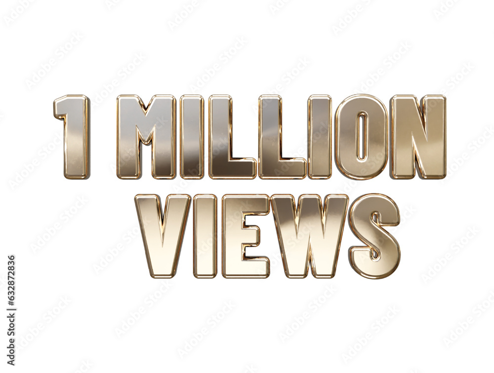 Poster 1 million 3d rendering text effect transparent vector