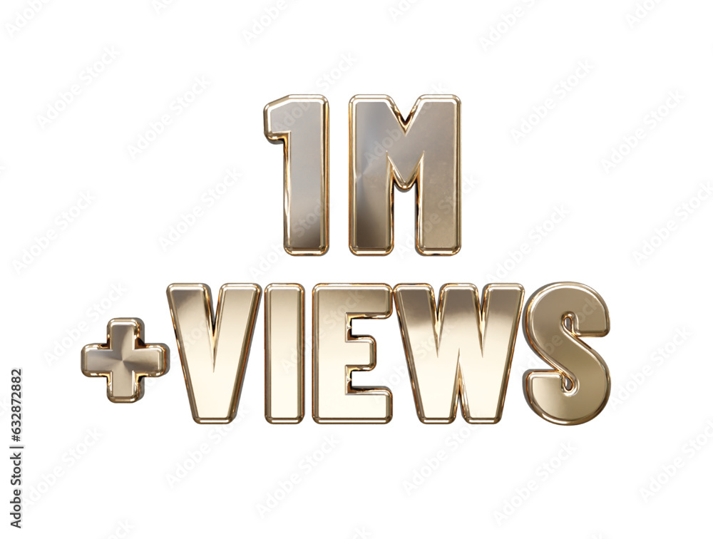 Poster 1 million 3d rendering text effect transparent vector