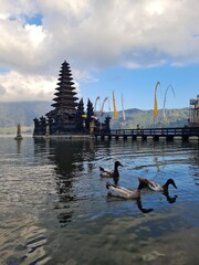 Jati Segara Temple in the middle of Lake Batur, Kintamani, Bali