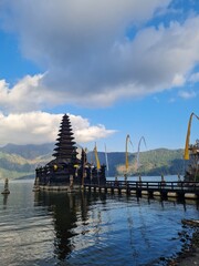 Jati Segara Temple in the middle of Lake Batur, Kintamani, Bali
