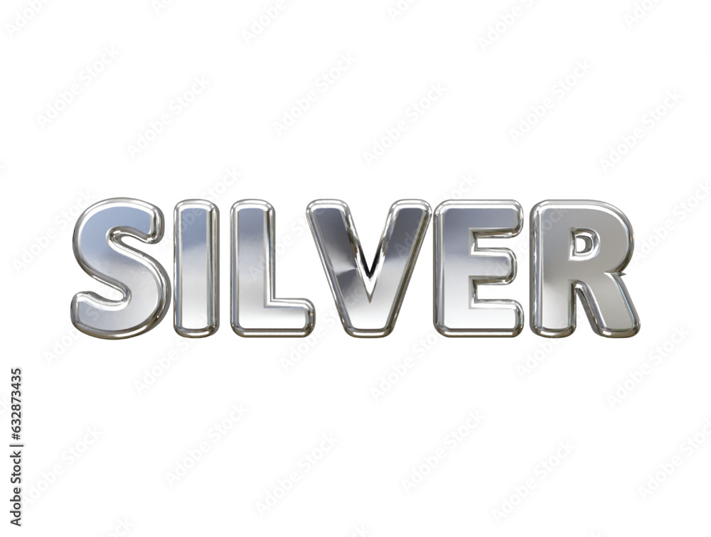 Poster silver text effect vector transparent element