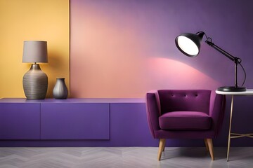 living room with lamp on table generated by AI tool                               
