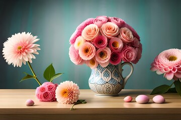 vase with flowers generated by AI tool                               
