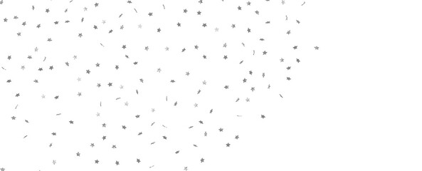 sparkling Christmas confetti falling isolated on white