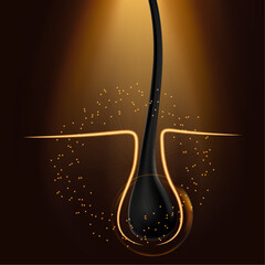 Hair Roots Treatment Low Poly Landing Page Template. 3d Pipette With Drop Near Follicle Polygonal Illustration. Head Skin Nourishing Oils Promo Banner. Professional Hair Care Services Homepage Design