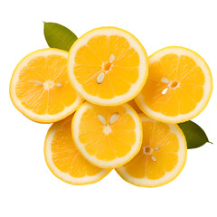 Fresh Lemon Slices Top View Flat Lay for a Burst of Flavor