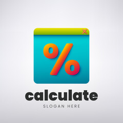Calculate Logo Design, Creative Math Concept, Vector Illustration