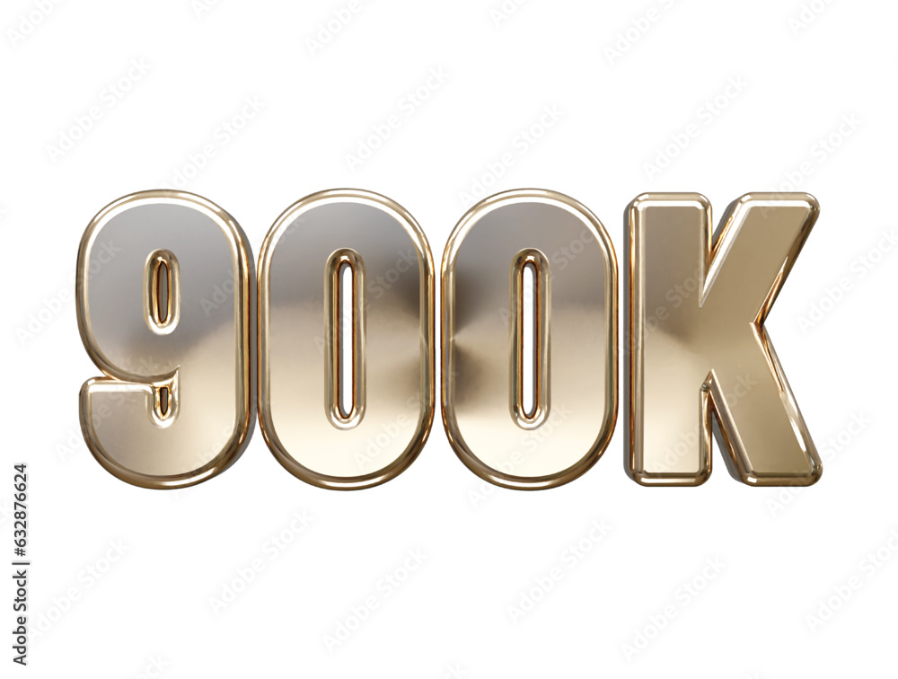 Poster 900k 3d rendering text effect transparent vector