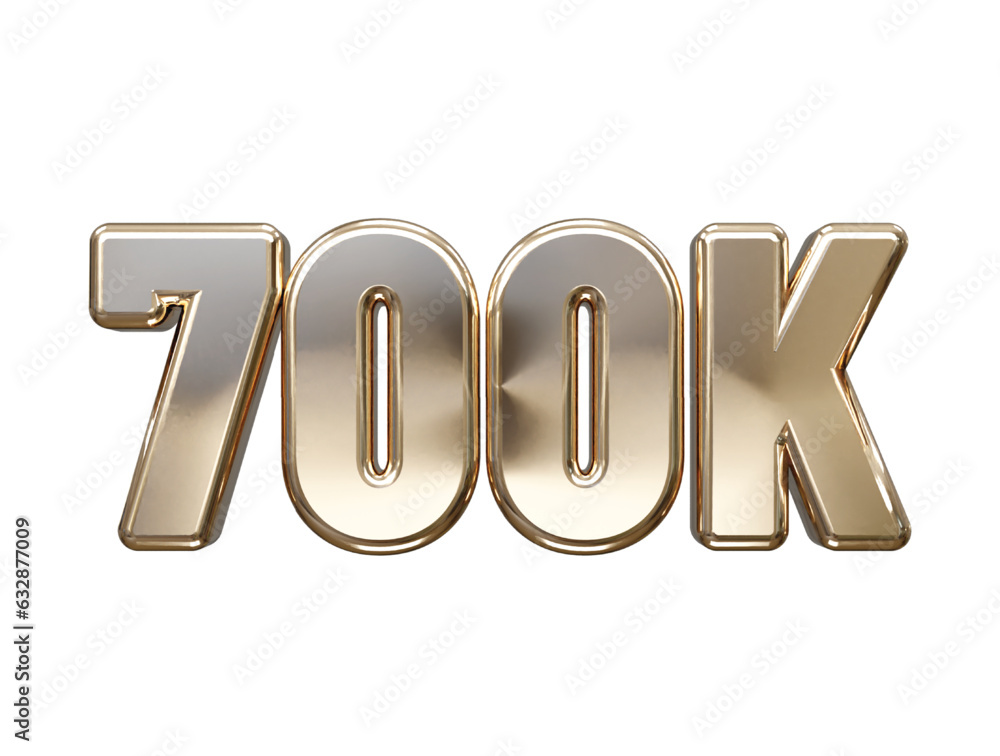 Poster 700k 3d rendering text effect transparent vector
