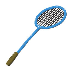 badminton racket isolated on white