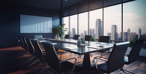 Fototapeta na wymiar Interior design of modern scandinavian office,Large modern office meeting room
