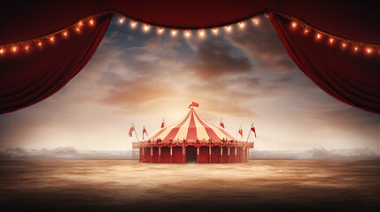 Circus frame background circus tent background - obrazy, fototapety, plakaty