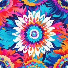 Fototapeta na wymiar Seamless pattern with mandalas. Vector illustration in bright colors.