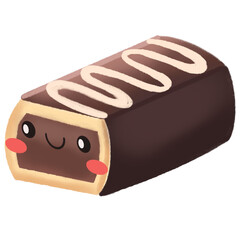 chocolate cake isolated on white