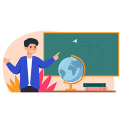 Geography Teacher Illustration