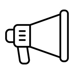 Loudspeaker, bullhorn, hailer, loudhailer, voice amplifier icon