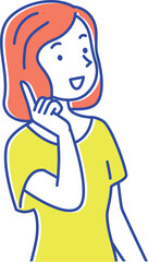 相手に向かって話をする若い女性