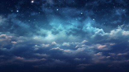 Naklejka na ściany i meble Image of cloudy night sky with moon