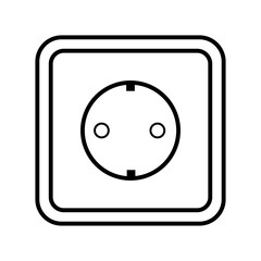 Power socket line icon. symbol in trendy flat style on white background. Web sing for design.