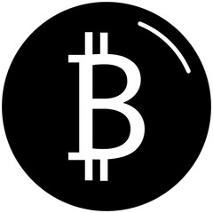 bitcoin icon black and isolated illustration