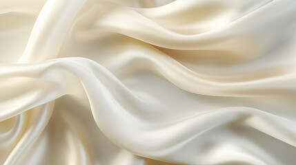 Obraz premium white background. Silk satin. golden color. Elegant background with space for design. Soft wavy folds