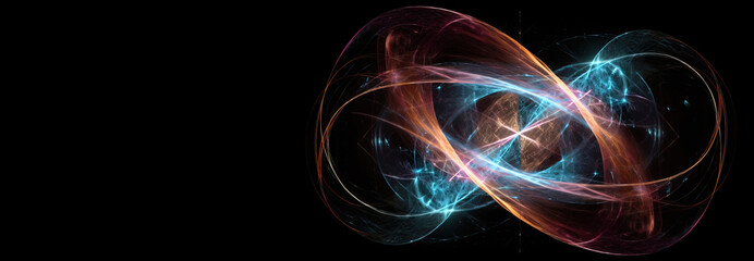 Quantum entanglement, scientific technology abstract concept. AI generated.