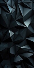 Black dark 3d low poly geometric background