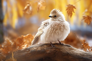 white dove with nature background style with autum