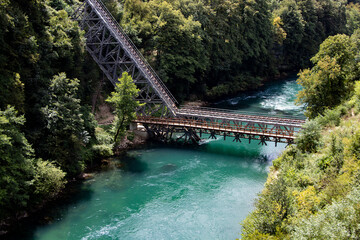 bridge over the river Neretva famous from WWII Battle on Neretva between partisans and German and...