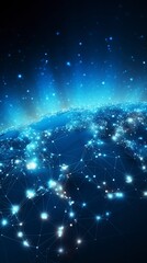 Global Network Connection Over Planet Earth, generative ai and internet background