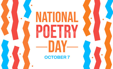 National Poetry Day background design with colorful typography and shapes
