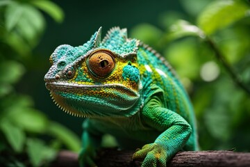 Obraz premium green chameleon