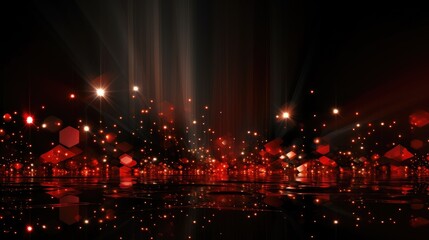 Lights on red and black background ai generated