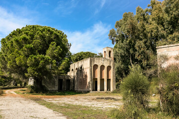 Fototapeta premium Abandoned religious building in the park