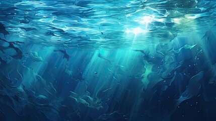 Fototapeta na wymiar Abstract water background. Sea underwater view.