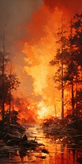 Forest in fire