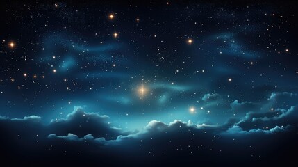 Obraz na płótnie Canvas Stars in night sky web banner space background