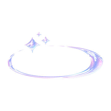 Ring frame border Y2K element with pastel hologram holographic chrome 3d effect