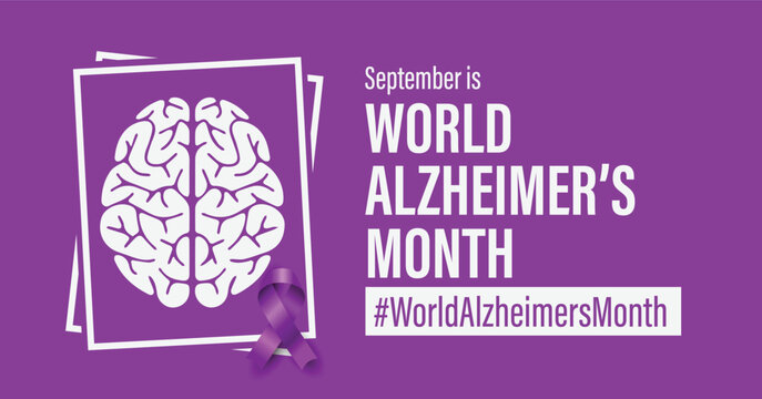 September is World Alzheimer's Month banner. Vector campaign banner for social media and web.