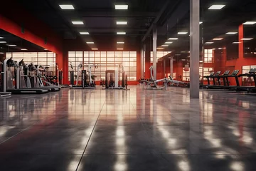Foto op Plexiglas Extensive array of workout machines and equipment at the gym. © sopiangraphics