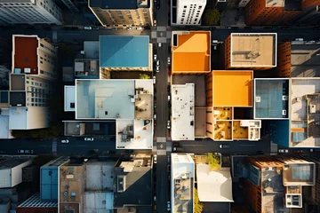 Photo sur Plexiglas Etats Unis Geometric Pattern Of City Streets From Above, Generative AI 
